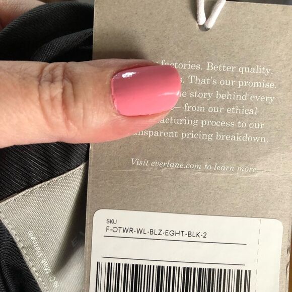 NWT Everlane The 80’s Blazer Jacket Academia Black - 2 - Picture 11 of 13